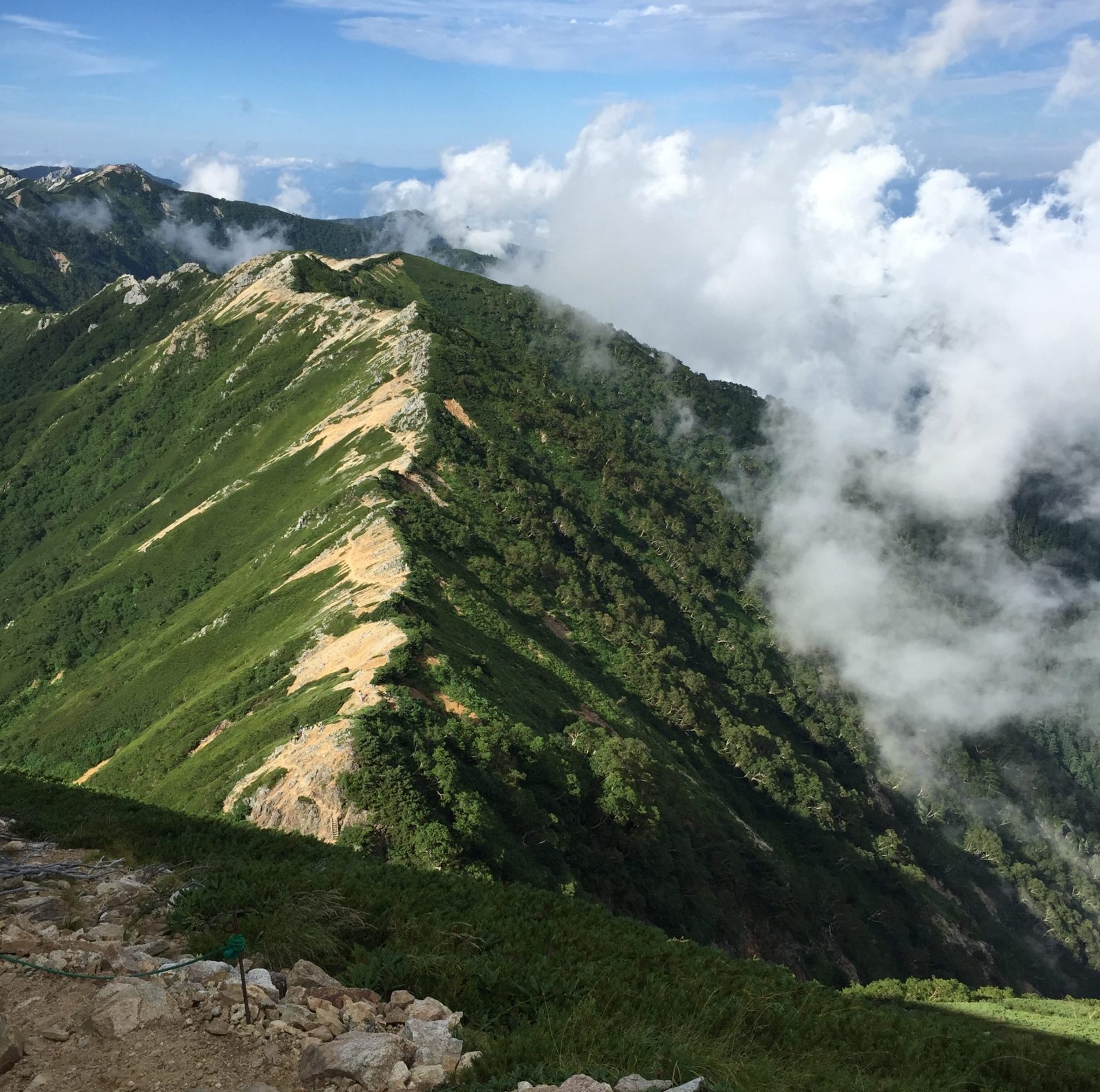 東鎌尾根稜線