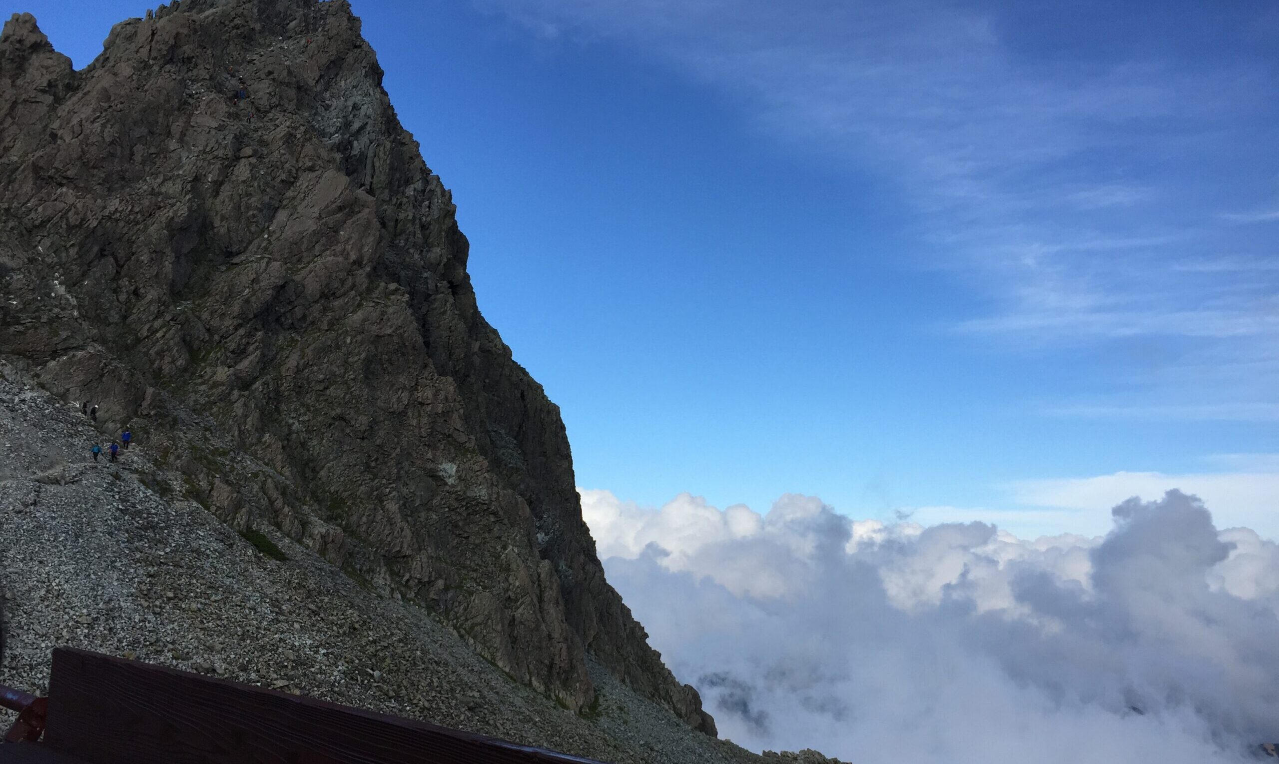 槍ヶ岳山荘からみた槍ヶ岳の穂先